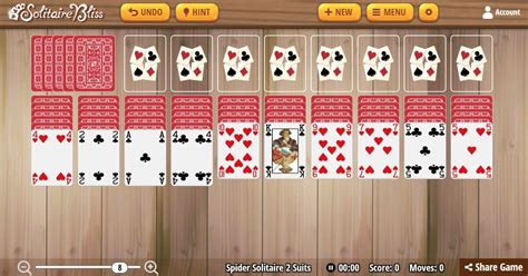 solitaire bliss 2|solitaire spider 2 decks.